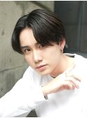 ニュアンスパーマセンターパート刈り上げツーブロック