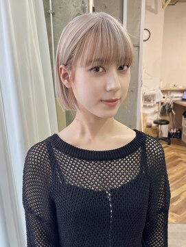 ラニヘアサロン(lani hair salon) ミルクティー＆ブラウン/ショートボブ/ハイトーン【大名/天神】