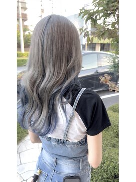 カルム(calme) ミルクティーグレージュ×ネイビーブルー