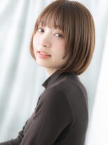 ドクターズ サロン ラブ(Dr's Salon LAB)&nbsp;ツヤ髪オレンジベージュ切りっぱなし小顔ボブp古河20代30代40代