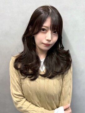 ジエクト カナウ(The Ect canow) 【小顔レイヤーカット】くすみベージュ/暗髪/韓国風巻き