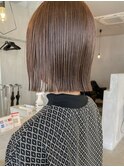 暗めカラー切りっぱなしボブ◎秋カラーブラウンベージュ×透明感
