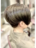 サーティエイト(38) 丸みくびれ丸みハンサムショート/髪質改善/白髪染め/50代/