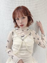 アム(I am) オレンジ/ブリーチ/ボブ/レイヤーカット