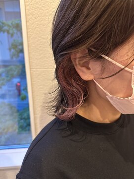 ヴィラ 川西店(Villa) インナーカラーピンク×グレージュ×透明感