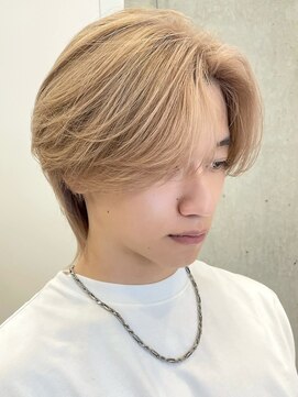 サンクマーケット 渋谷(cinq MARKET) 渋谷メンズブリーチカラーミルクティーベージュヘーゼルベージュ