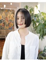 アペロ 柏(Apero)&nbsp;パッっとボブ/黒髪/髪質改善/切りっぱなしボブ/柏美容室/前髪