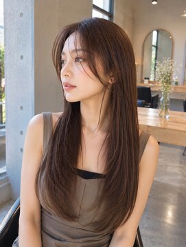 バグズ ヘアデザイン 桔梗が丘店(Baguz HAIR DESIGN) 小顔シースルーバング美髪ストレート韓国風ロング