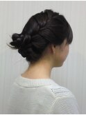 編み込みアップスタイル♪