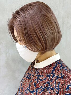 アイティー バイ アルバム 中野店(IT by ALBUM) ピンクミルクティーグレー_ピンクベージュボブルフ_ba309971