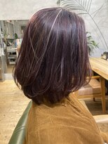 マハナ(Mahana by hair)&nbsp;20代30代40代ミニボブ前上がりショートボブハイライト3Dカラー