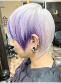 ★ホワイト系ウルフのインナーカラー紫【SOMEBRIDGE】
