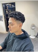 カットパーマフェードかきあげスパイラル