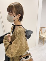美髪合わせカット グレージュカラー大人かわいいミニボブ