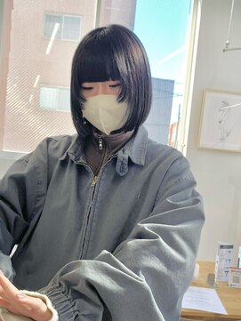 ヘアー アイス 御器所本店(HAIR ICI) 20代30代40代ストレートボブリップラインブルーブラック