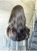 ブリーチなし 透明感グレージュ