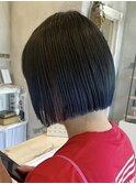 大人マッシュショート丸みショート黒髪ショートベリーショート