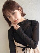 ブゾン(buZon)&nbsp;【buZon ブゾン】切りっぱなし外ハネボブ×前髪オリーブベージュ