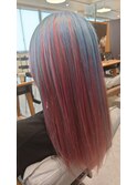 フルブリーチで叶う♪ファンシーピンク＋水色アンブレラメッシュ