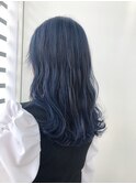 【Zina】ブルーアッシュグレー/ダブルカラー/20代30代40代