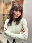 小顔効果抜群！色っぽウルフパーマ