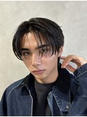 フェザーパーマニュアンスパーマメンズセンターパート襟足あり