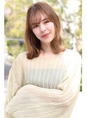 小顔、オリーブカラー、ハイライトカラー、セミウェットウェーブ