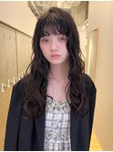 くせ毛風アンニュイパーマのロングスタイル@村中仁人