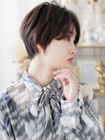 カバーヘア ブリス 志木南口駅前店(COVER HAIR bliss)&nbsp;ダークパープルくせ毛風小顔シャギーショートa志木20代30代40代