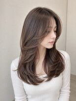 アース コアフュールボーテ 佐久平店(EARTH coiffure beaute)&nbsp;ナチュラルベージュ_韓国ヘア_顔周りレイヤー_ヨシンモリ