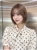 ワンホンレイヤ ー×ダークブルー[デジタルパーマ/ボブ/韓国]