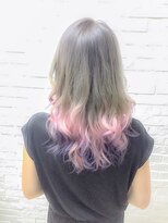 ヘアーエクステンド エフ 渋谷(f)&nbsp;グレー&ピンクパープルグラデーション