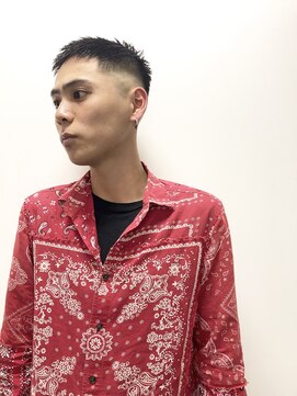 メリケンバーバーショップ コウベ(MERICAN BARBERSHOP KOBE) 無造作ウェットベリーショートにイメチェン