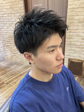 トータルビューティーサロン プリエ(prier) アフロ安藤 メンズカット フレンチカジュアル アッシュブラック