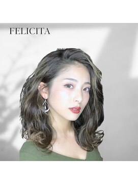 フェリシータBOB ハイライト×カーキ