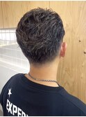 刈り上げショート モヒカン ナチュラルパーマ オールバック