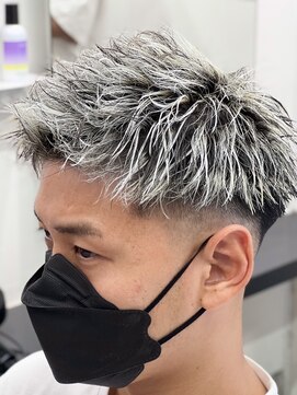 エルマーク 枚方(L-MARK) ダブルカラーブリーチケアブリーチミルクティーリタッチシルバー