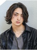 ミディアムスパイラルパーマツーブロック束感モテる長め