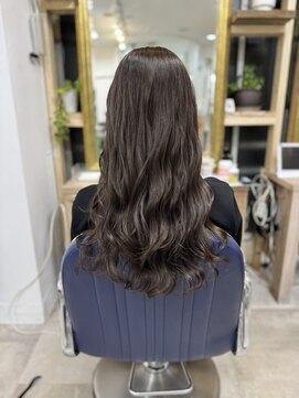 ロングヘアーコテ巻き