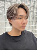 メンズミルクティーベージュコンマヘアアッシュグレージュカラー
