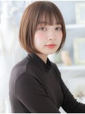 外国人風ことりベージュ小顔切りっぱなしボブh4越谷20代30代40代