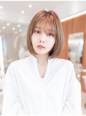 20代30代切りっぱなしレイヤーボブ/髪質改善ストレート/外ハネ
