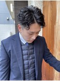 波巻きパーマ/刈り上げ/ツーブロックショート/サーフカール