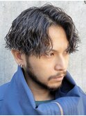 大阪梅田ツイストスパイラルパーマ波巻きパーマセンターパート◆