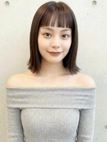 カバーヘア ブリス 戸田公園西口店(COVER HAIR bliss) ぱっつん前髪切りっぱなし外ハネくびれボブA10戸田公園20代30代