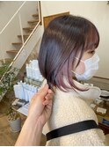 インナーカラー/ニュアンスカラー/アッシュピンク/ロングボブ