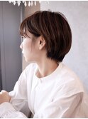 耳かけ/小顔/艶カラー/ナチュラル/ショートボブ/SOLセンター南