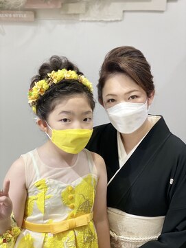 ヘアセットサロンエッジ(Edge) 可愛いリングガールと主役の母ヘアセット