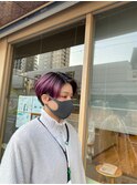 20代30代40代ユニセックスハンサムショートパープル