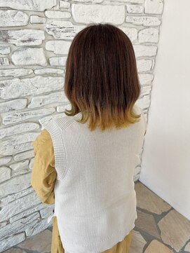 ヘアー ルセロ アット プリム(hair lucero @ prim) 裾カラー×ネオンイエロー